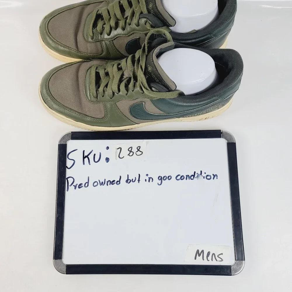 Nike Men's Dark Green Olive Air Force 1 GTX Leather Athletic‎ Sneaker Size 11
